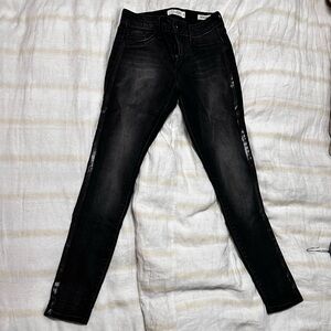 Jessica Simpson Charcoal Skinny Jeans w/ Sparkle Stud Side Panels • Size 25